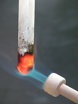 chemical explosion in test tube